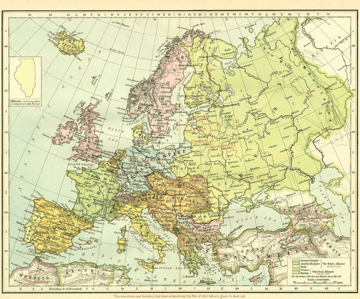 1918 Europe Map