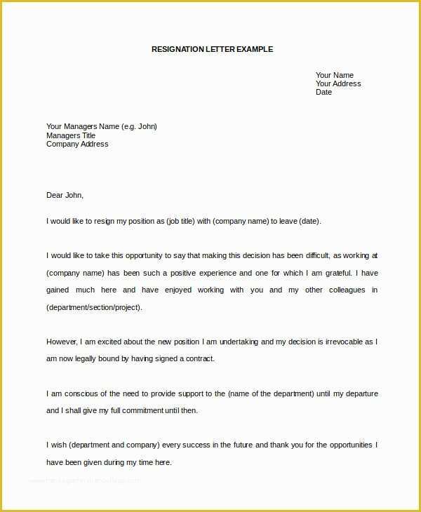 34 Resignation Letter Word Templates