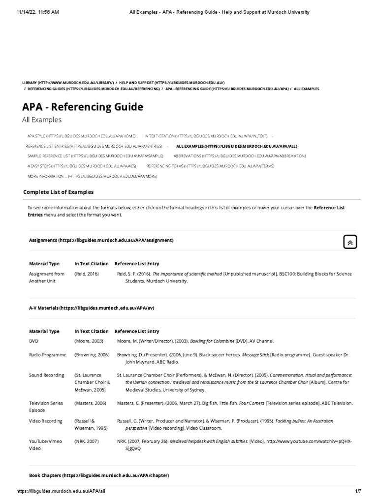 Acs Style Acs Referencing Guide Help And Support At Murdoch