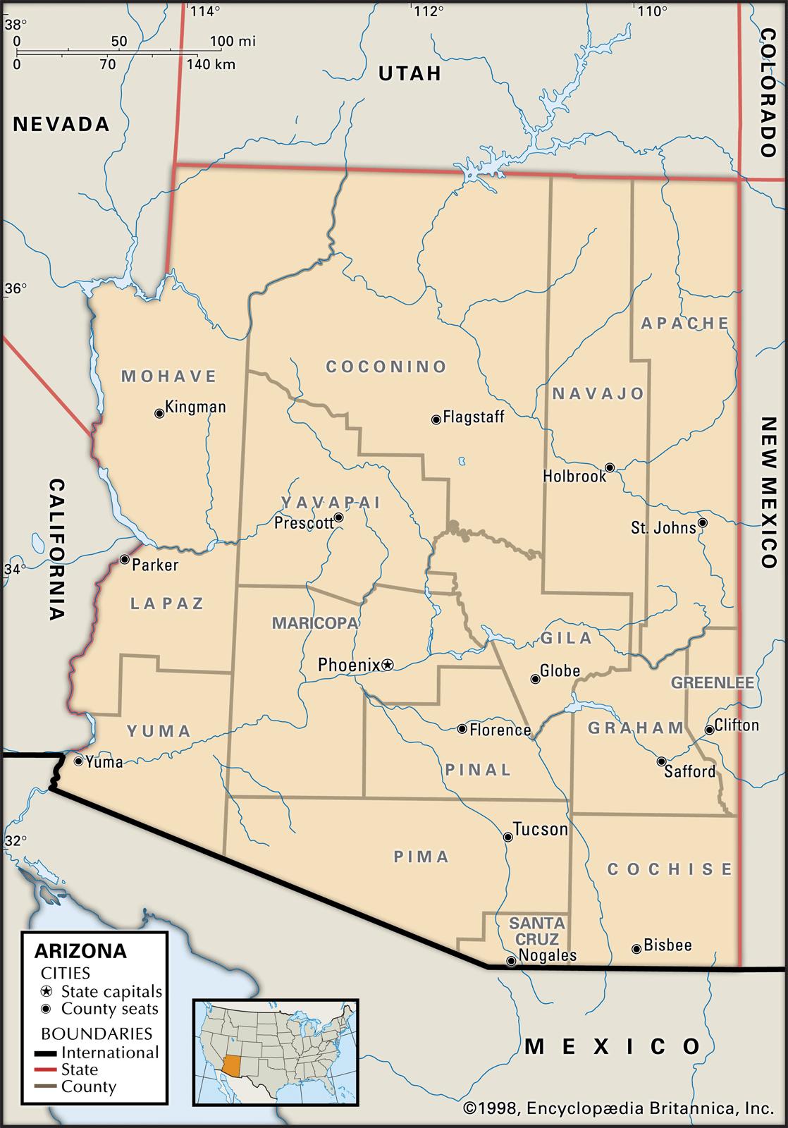 Arizona County Map