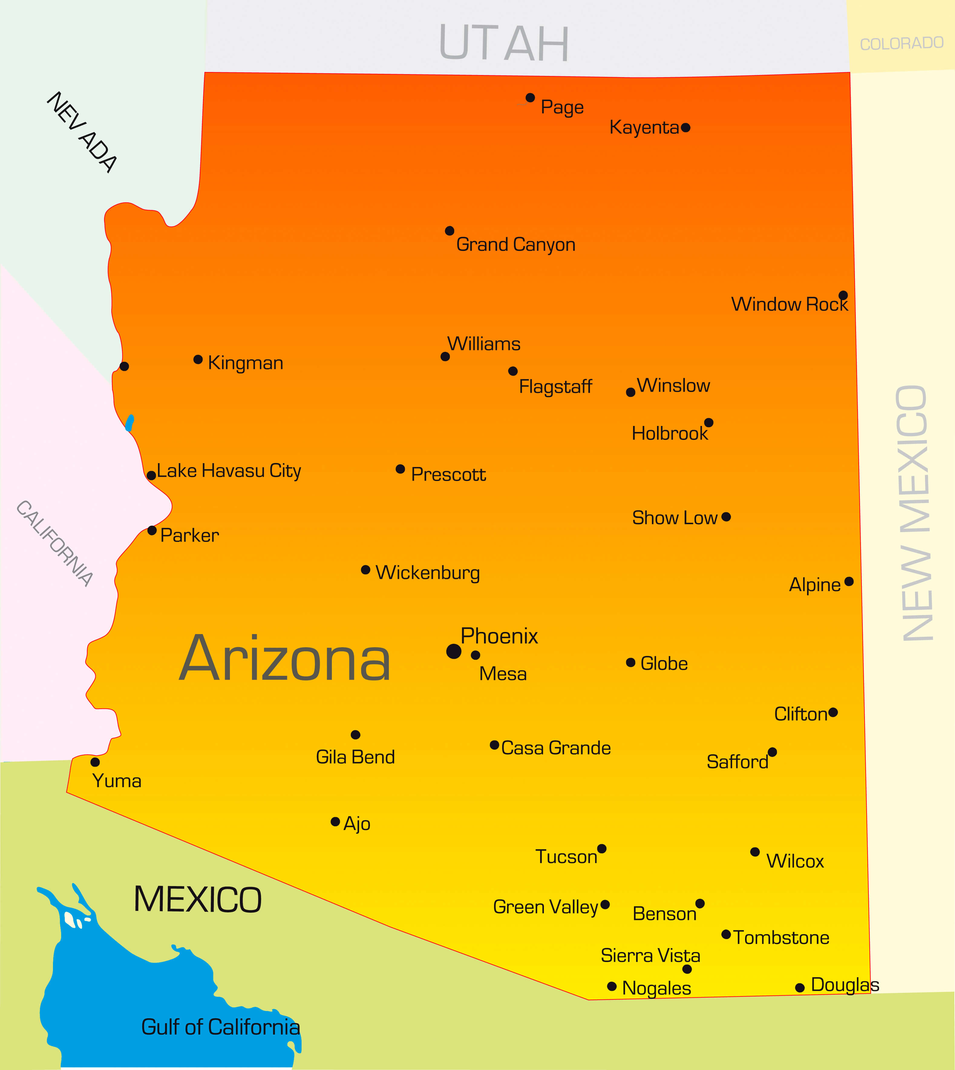 Arizona Map Map Of Arizona Detailed Az Map