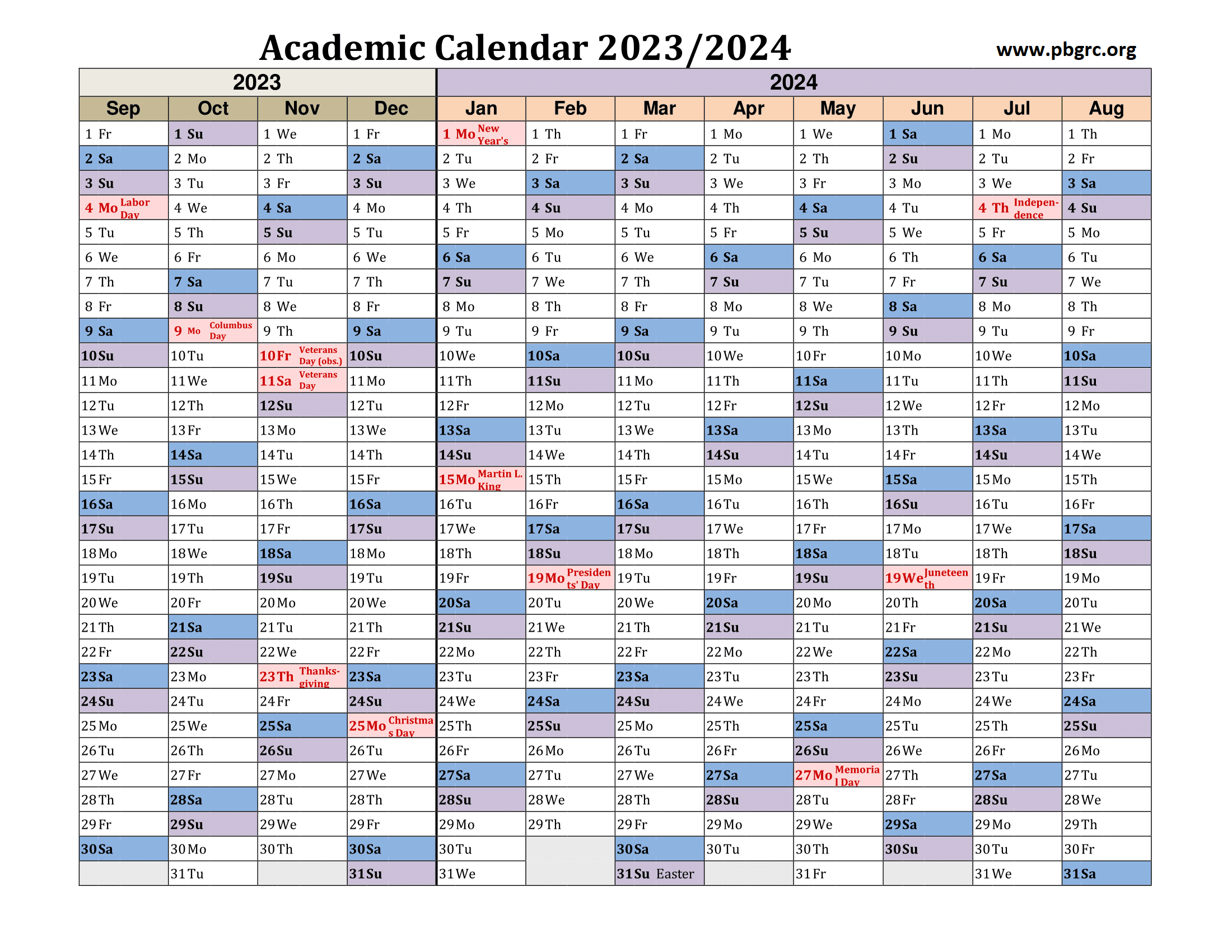 Asu Calendar 2024