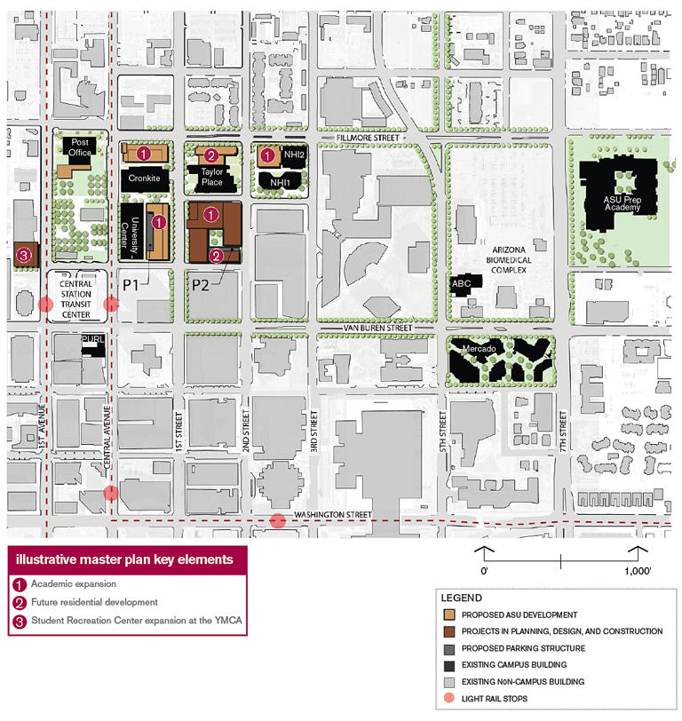 Asu Downtown Phoenix Campus Map Middle East Map