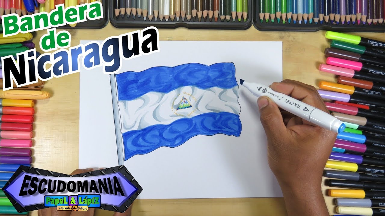 Bandera De Nicaragua Dibujo