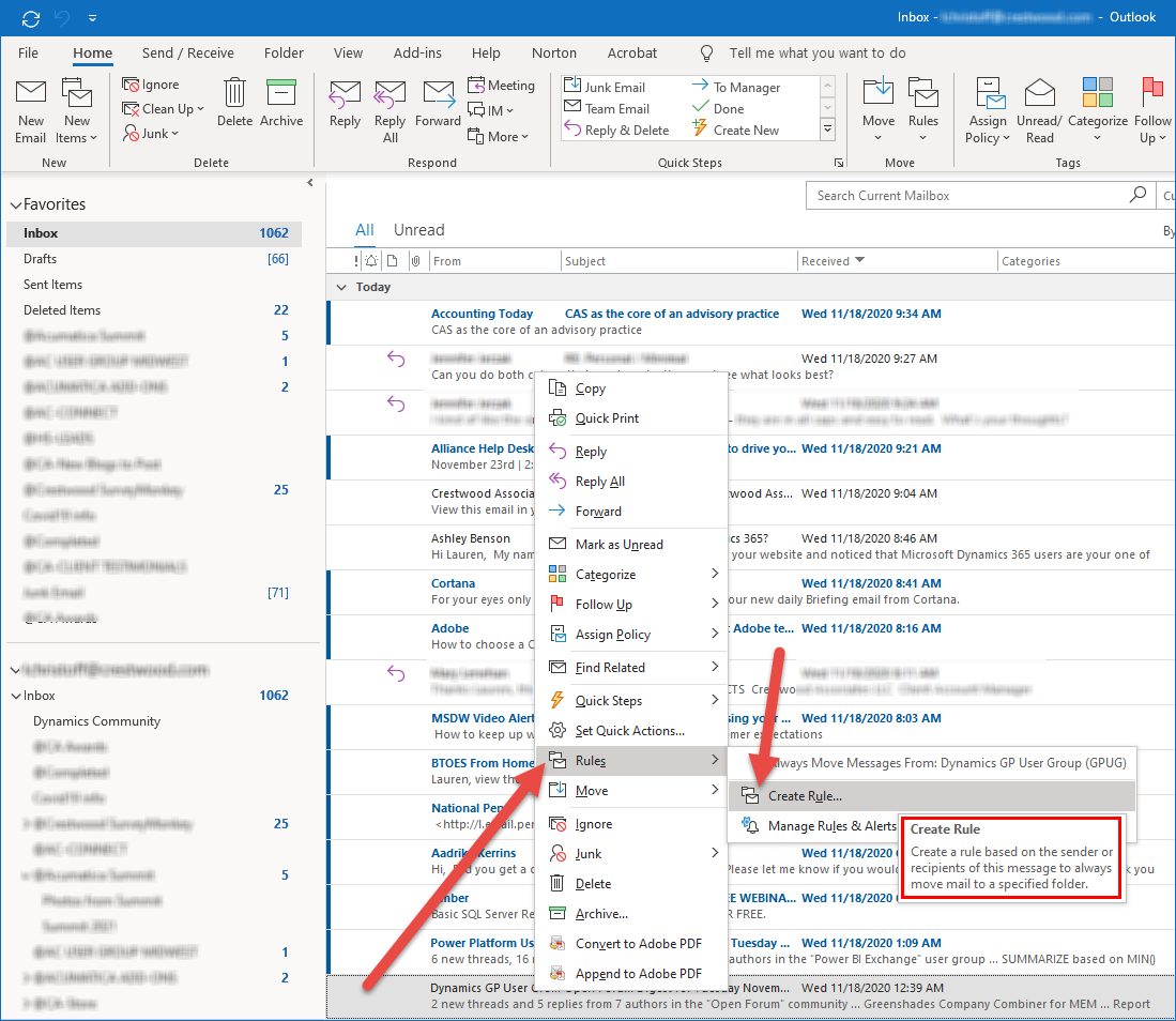 Clean Up Your Microsoft Outlook Inbox By Creating Rules