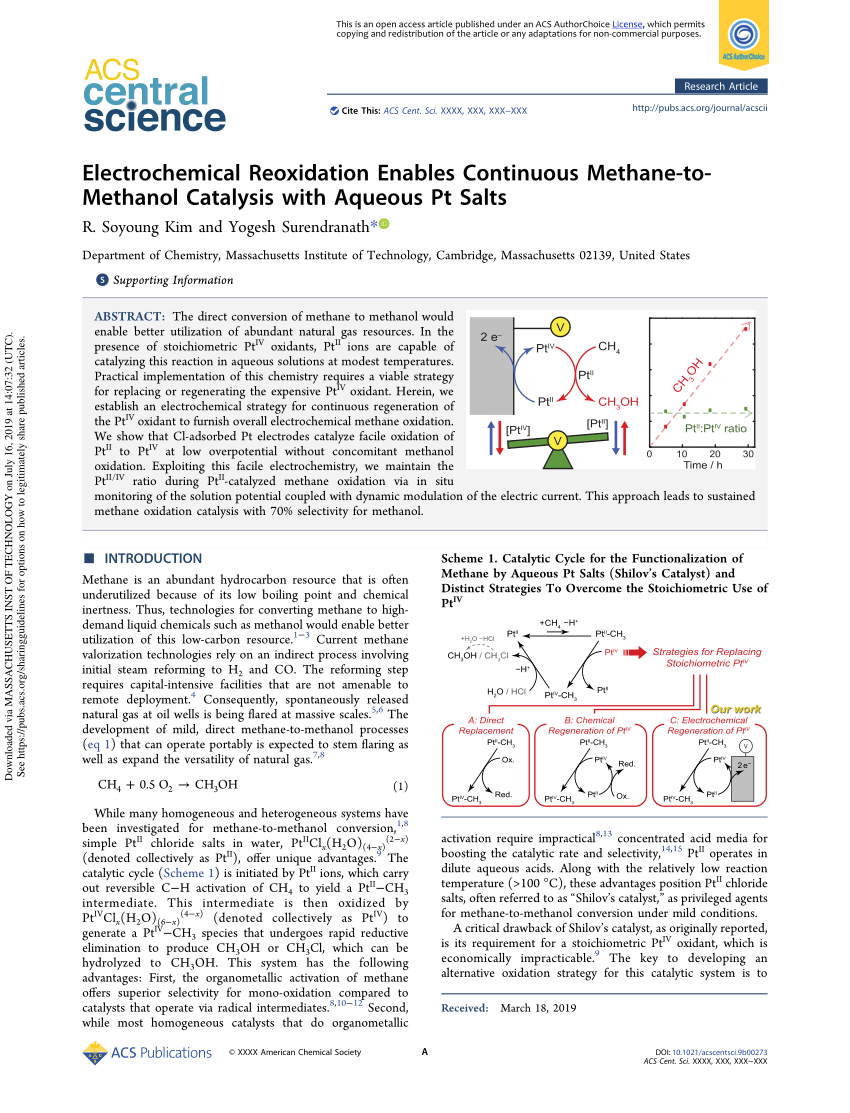 Electrochemical Reoxidation Enables Continuous Methane To Methanol