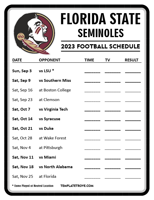 Florida State Football Schedule 2024 Tv Ivy Shelbi