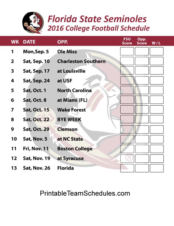 Fsu Football Schedule 2025 2025 Pdf Carey Maurita