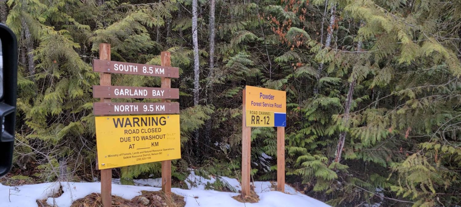 Garland Bay North Rec Site British Columbia Off Road Trail Map