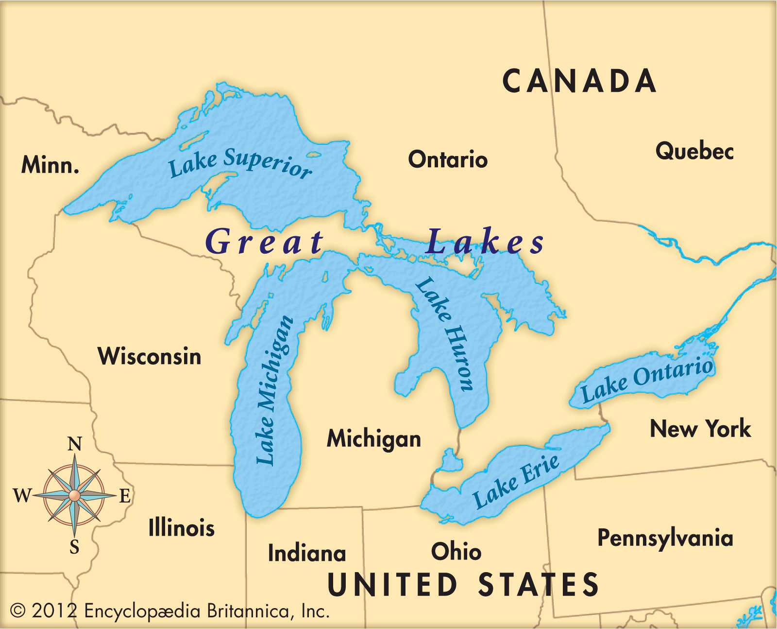 Great Lakes: Names And Locations