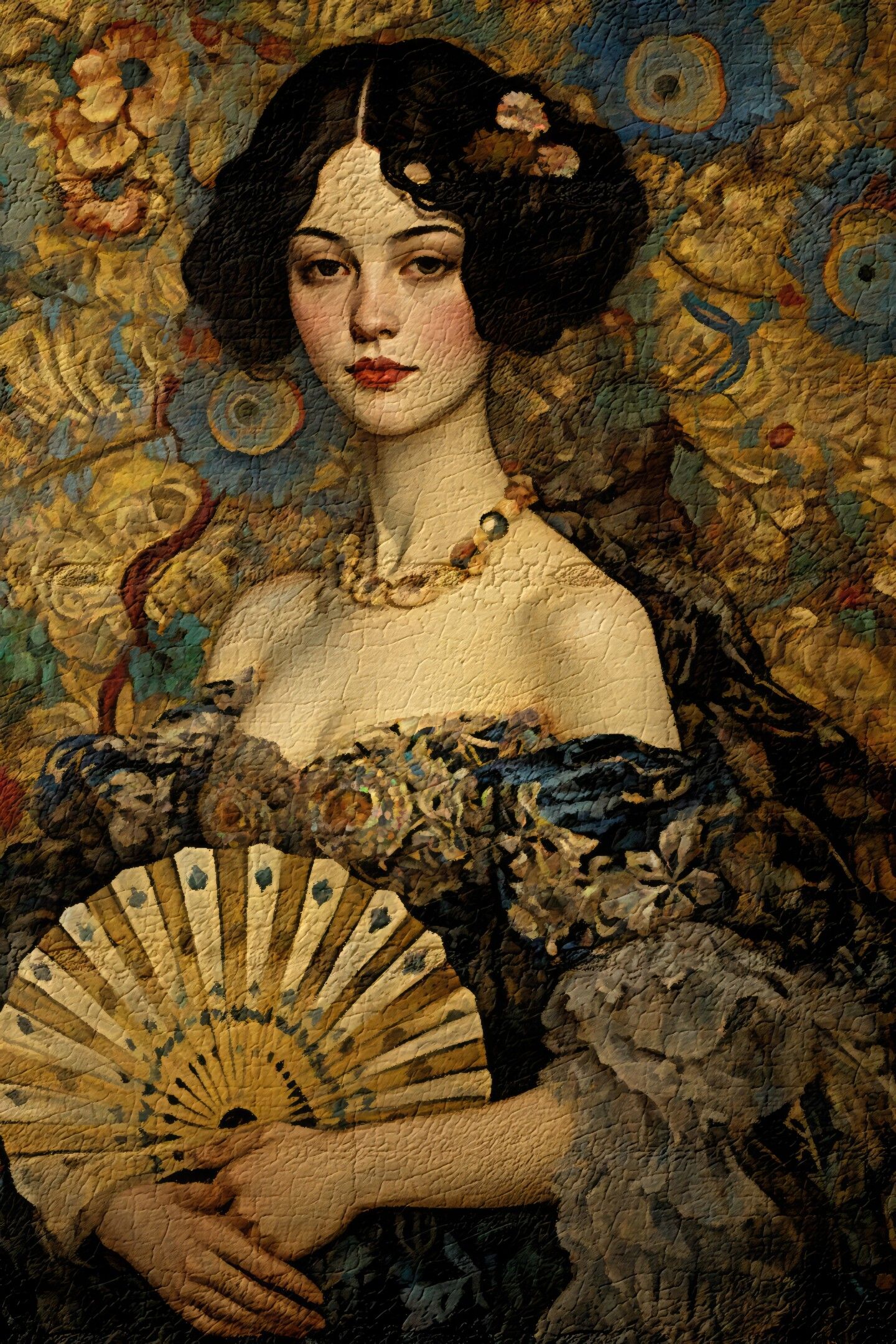 Lady With A Fan Renaissance Woman Digital Arts By Gerry Martinez