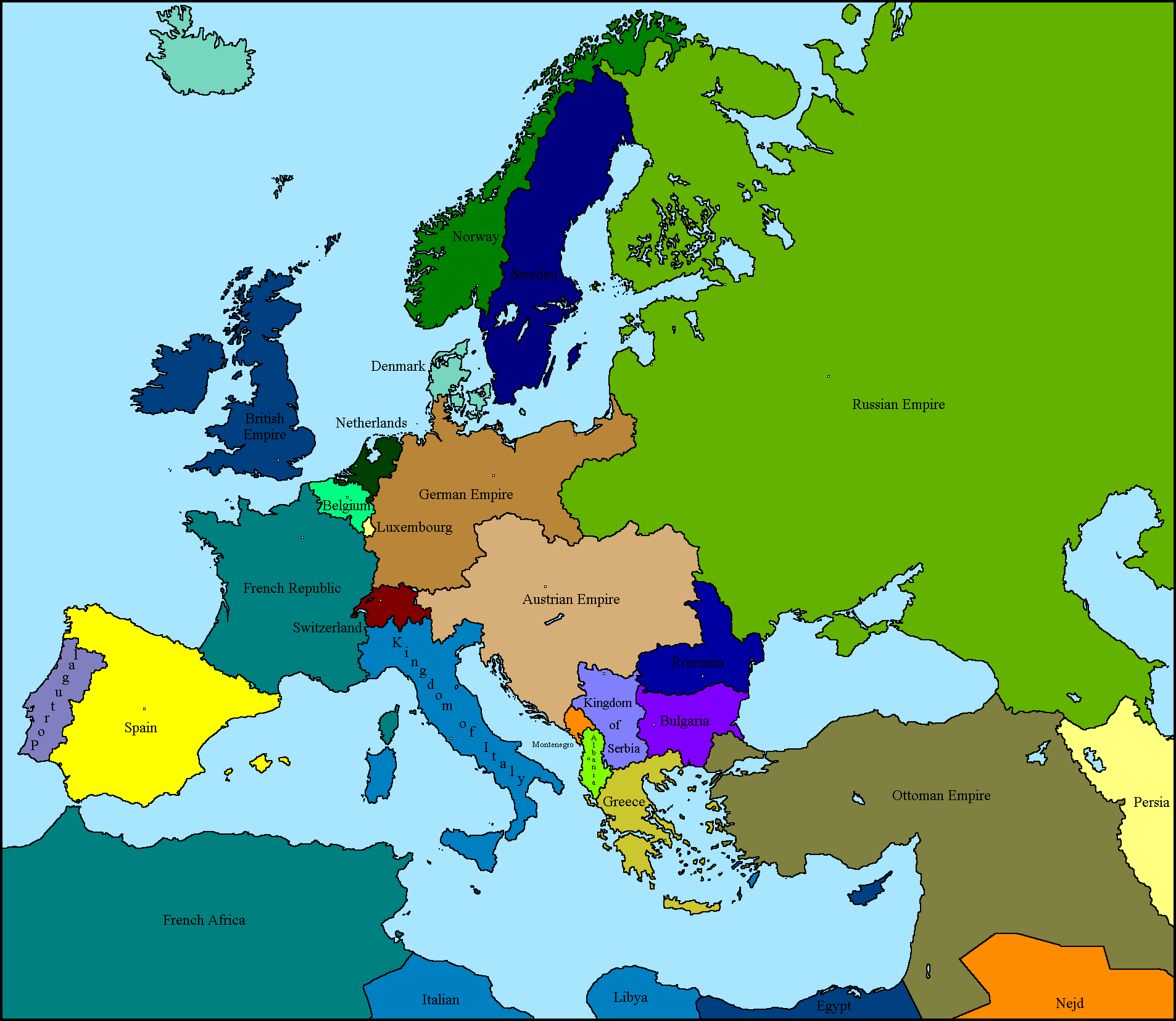 Map Of Europe 1914