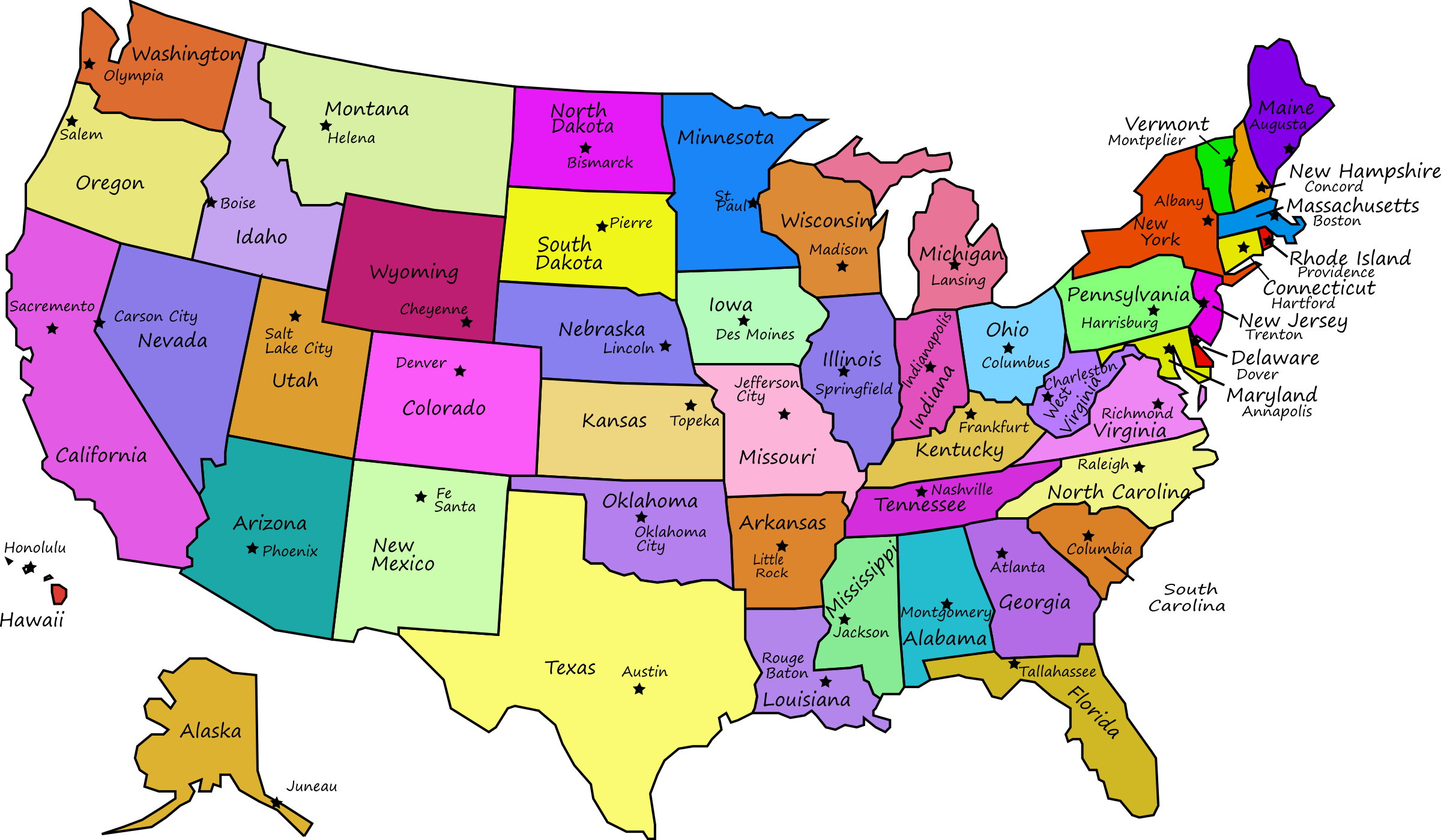 Map Of The United States: Find State Names Easily