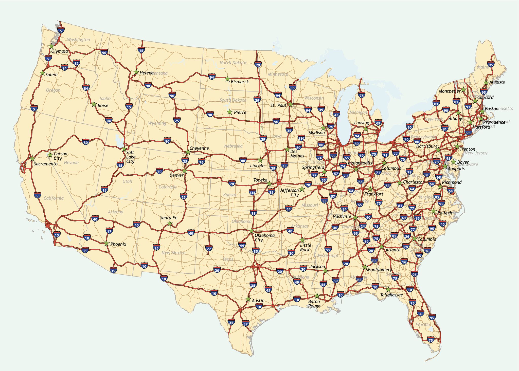 Map Of Usa Freeways Topographic Map Of Usa With States