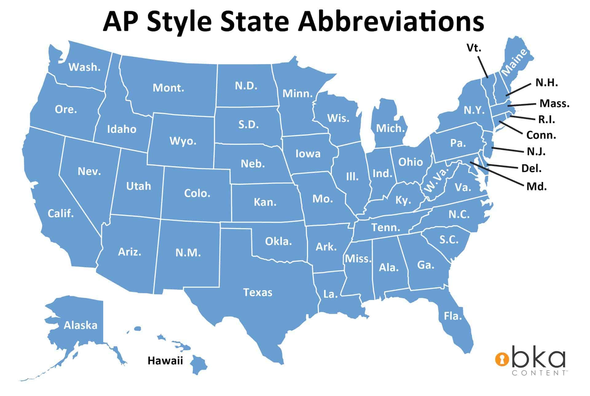 Map Of Usa States Abbreviated