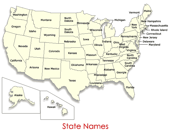 Map With State Names