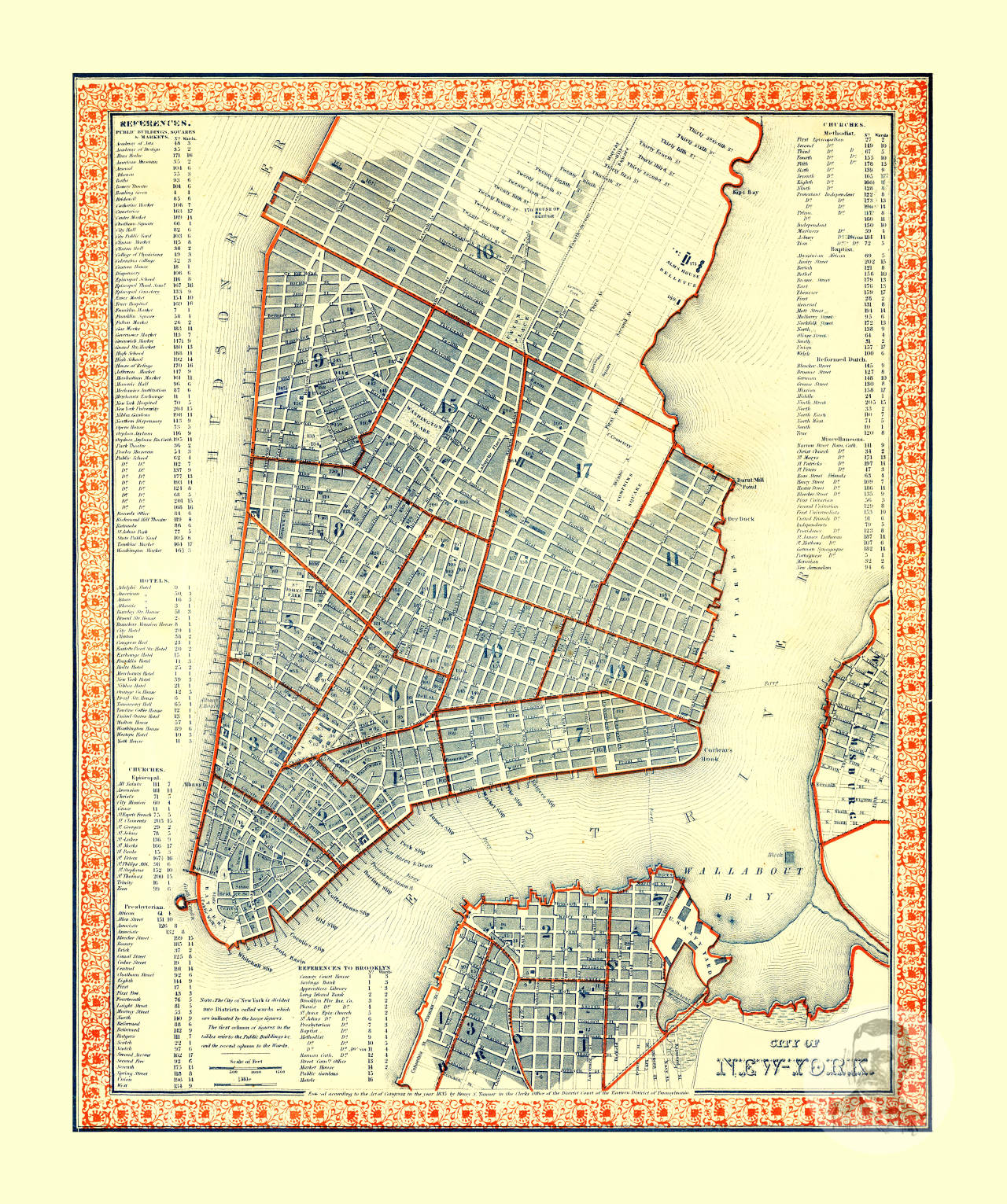 New York City New York 1846 Map Maps On The Web