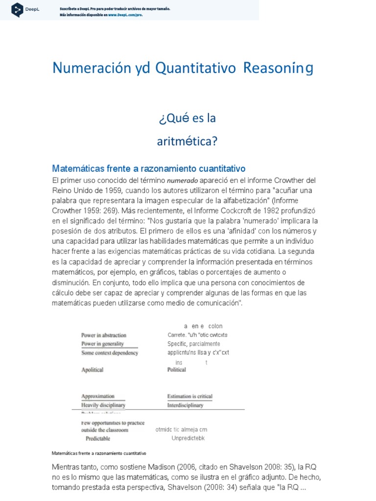 Numeracy And Quantitative Reasoning