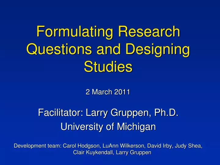 Ppt Formulating A Research Question Powerpoint Presentation Free