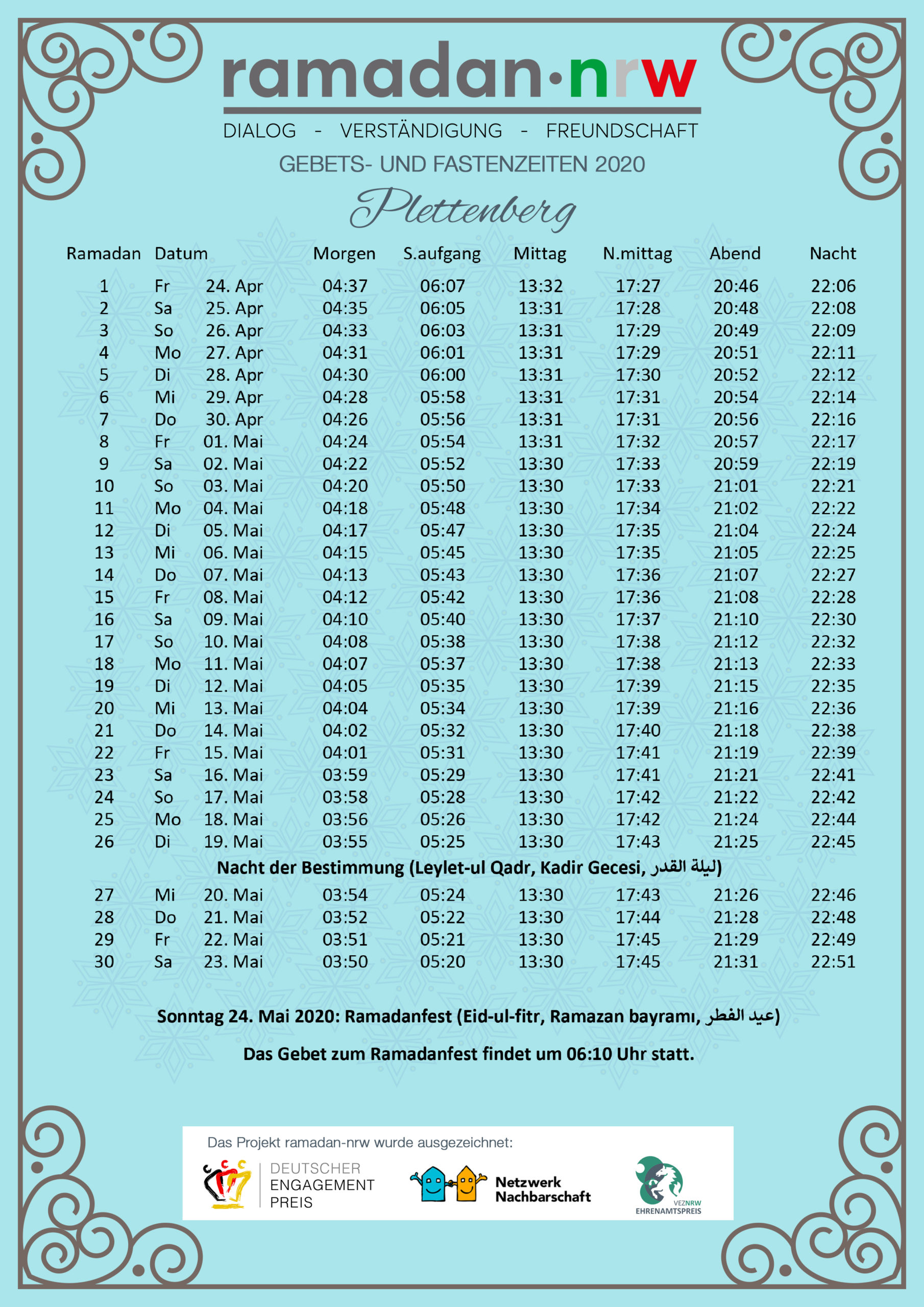 Ramadan Kalender 2024 Deutschland Kalender Februar 2024