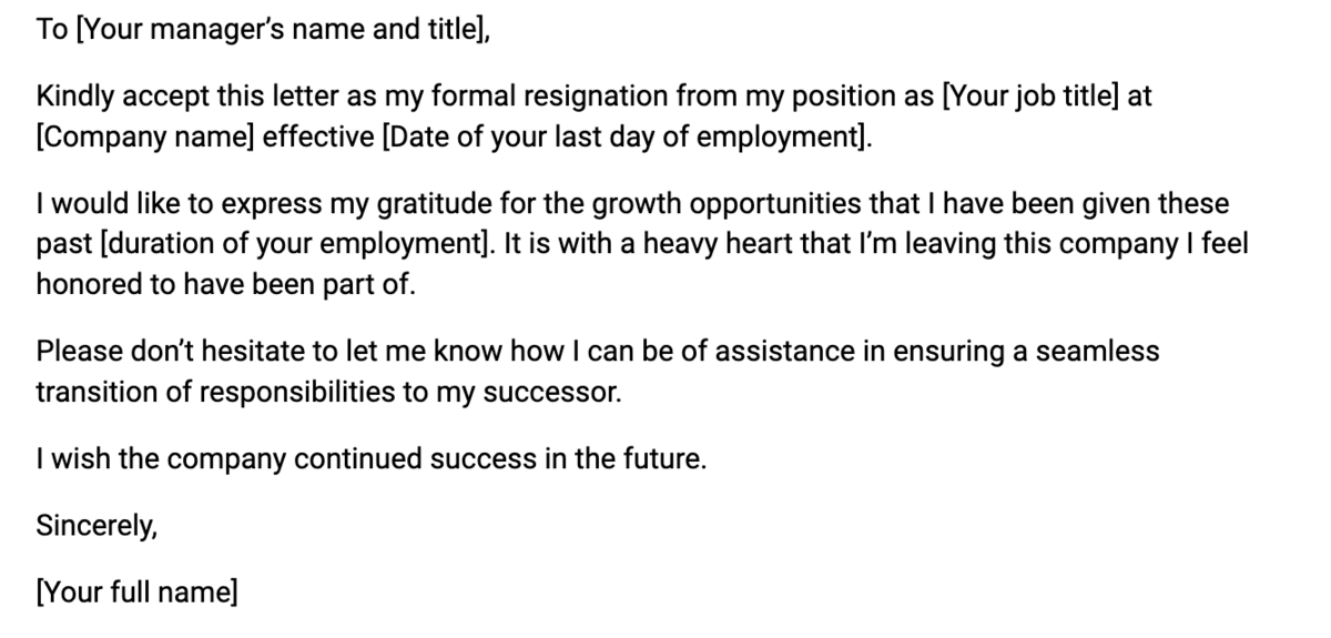 Resignation Letter Format Word: Easy Template