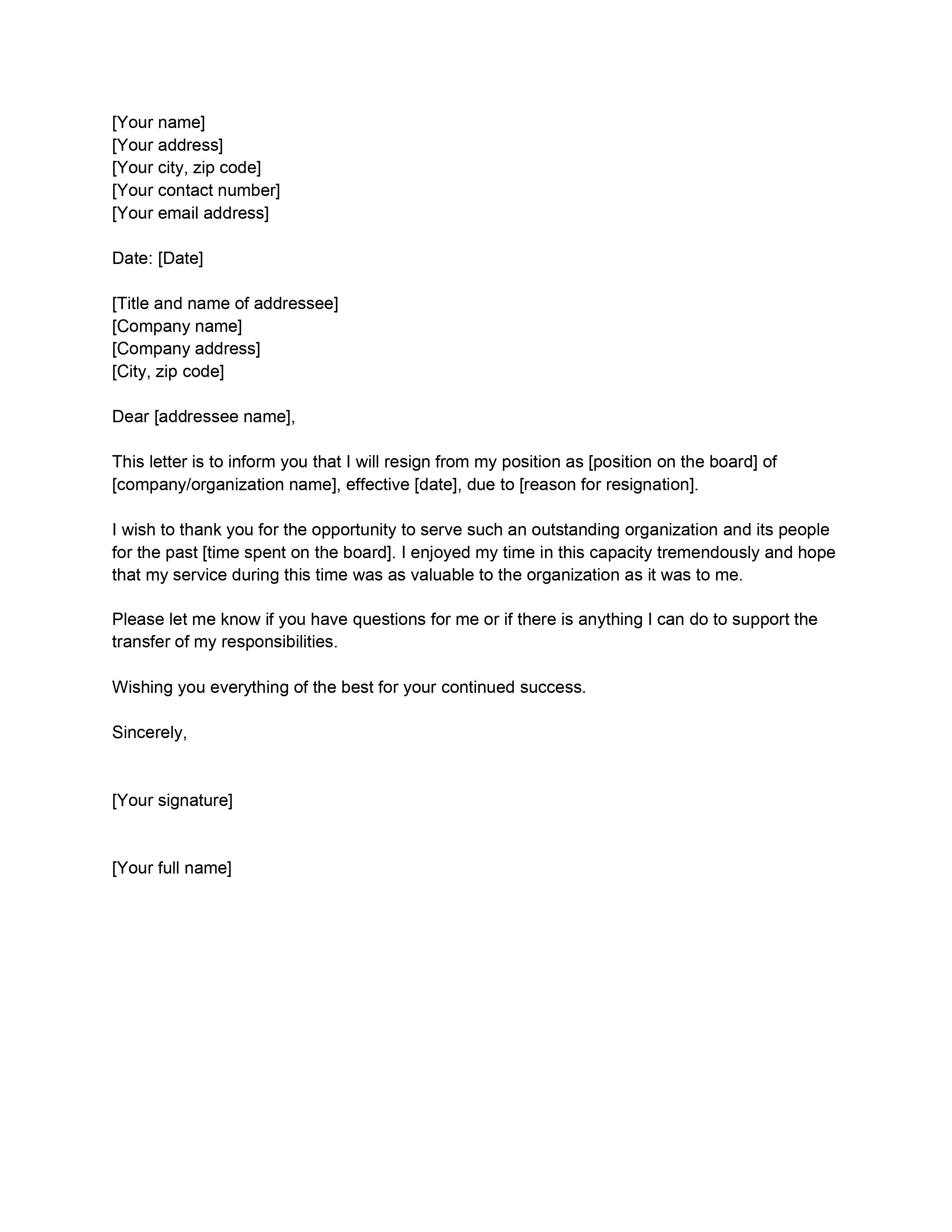 Resignation Letter Word Format: Easy Template Download