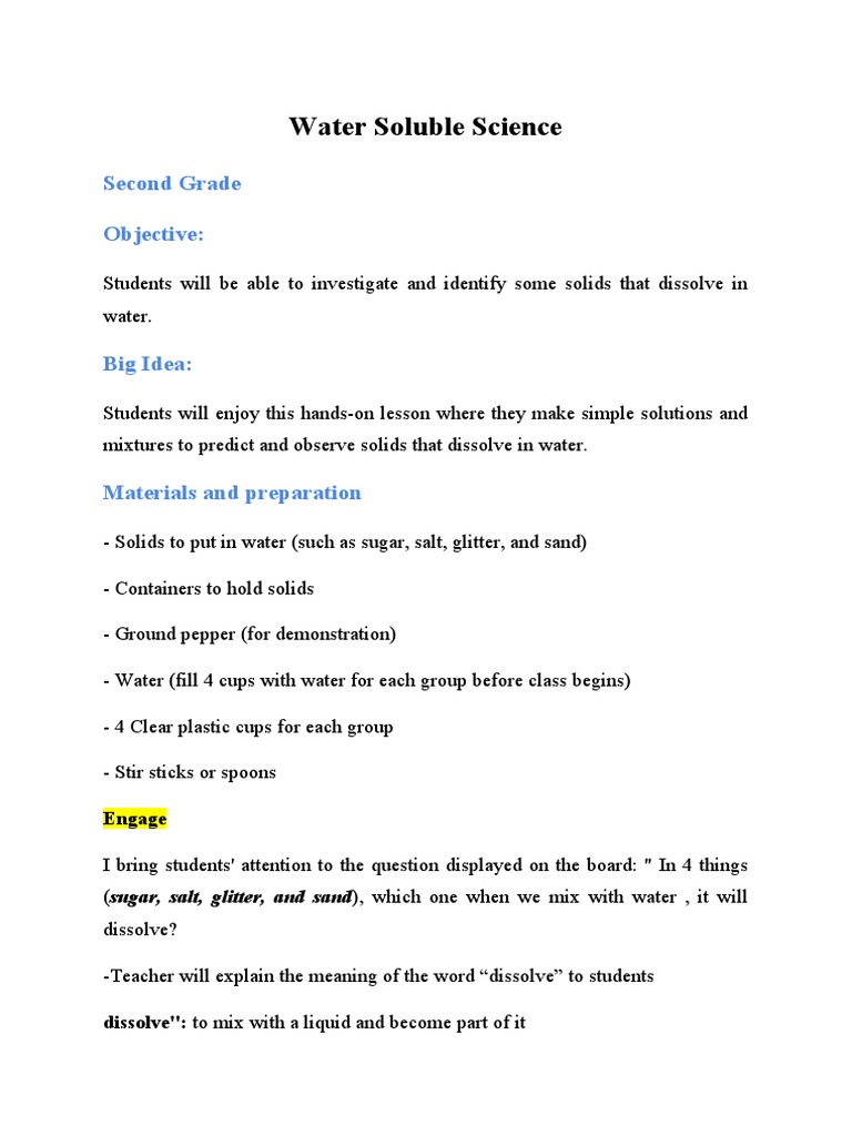 Soluble Or Insoluble Lesson Science Cbse Class 6