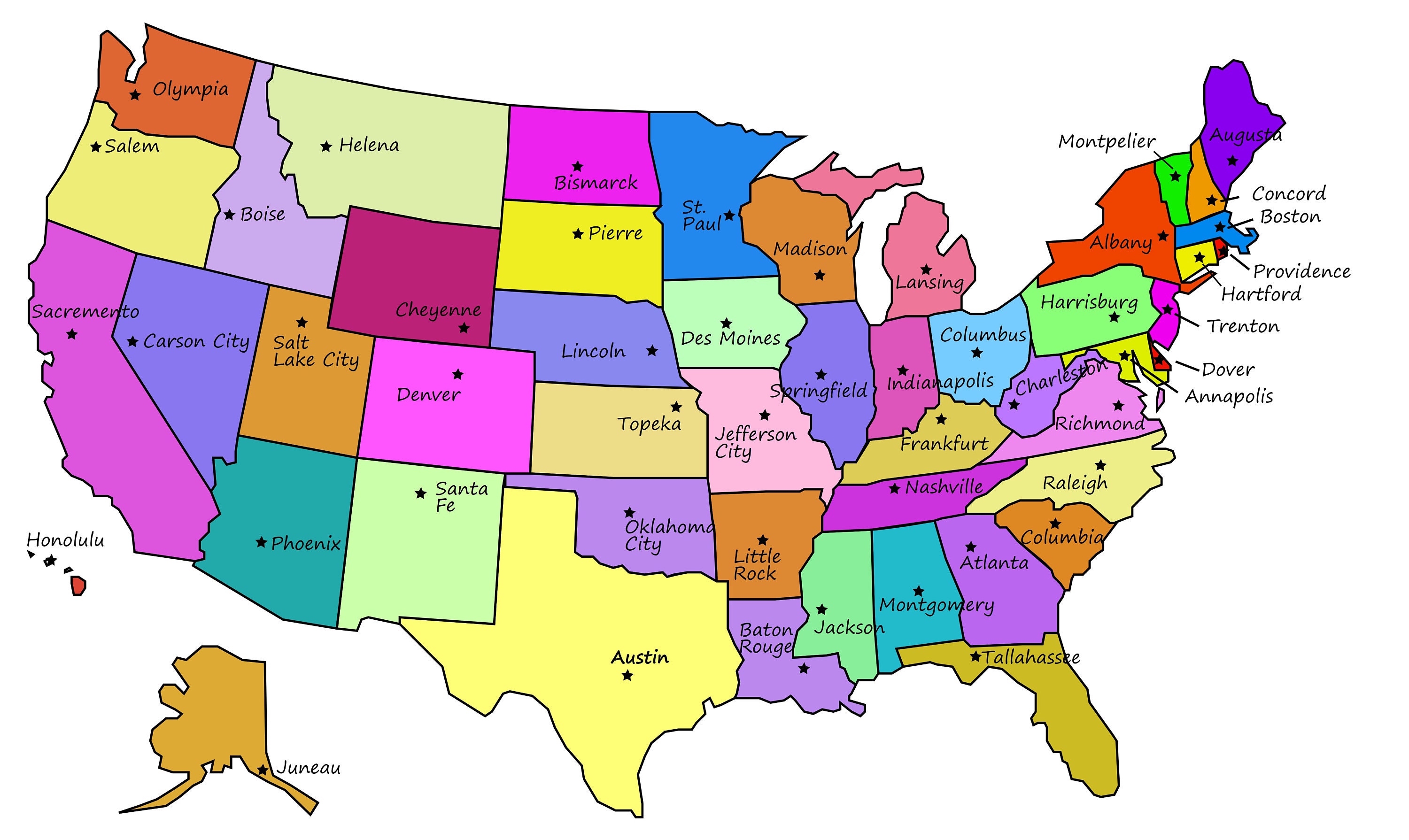 Top 50 States And Capitals