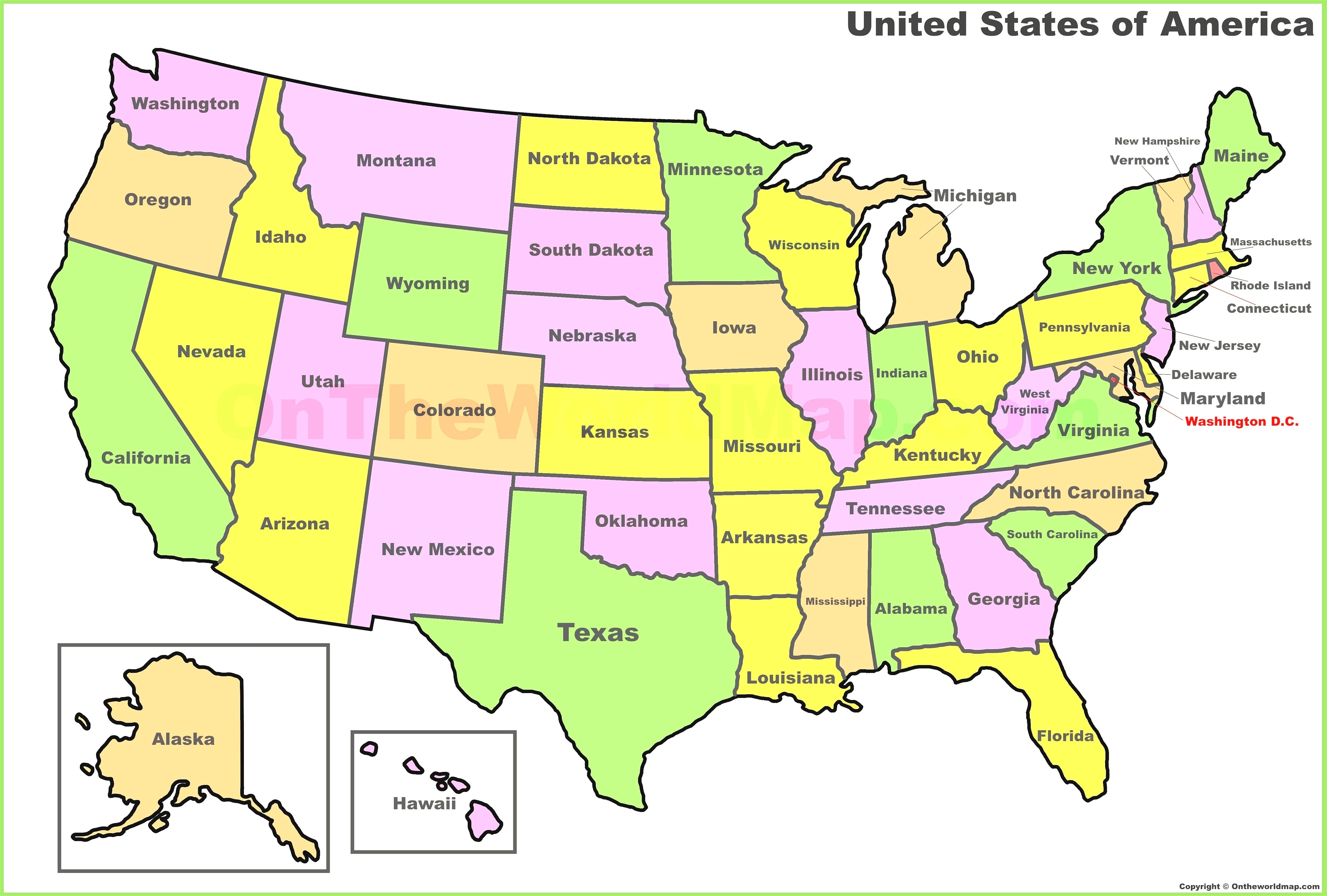 Us States And Capitals Map