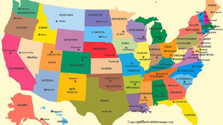 Usa Map With Capitals