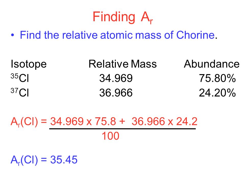 Way To Find Atomic Mass Of Elements With Examples