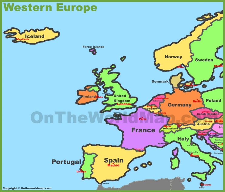 Western Europe Map