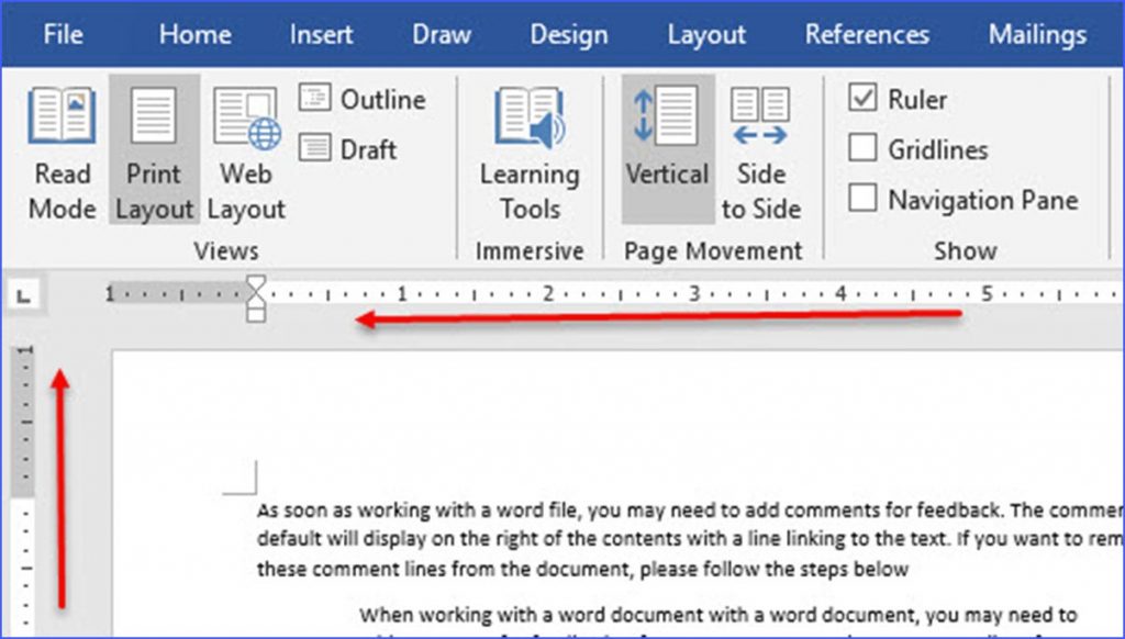 Word Display Ruler